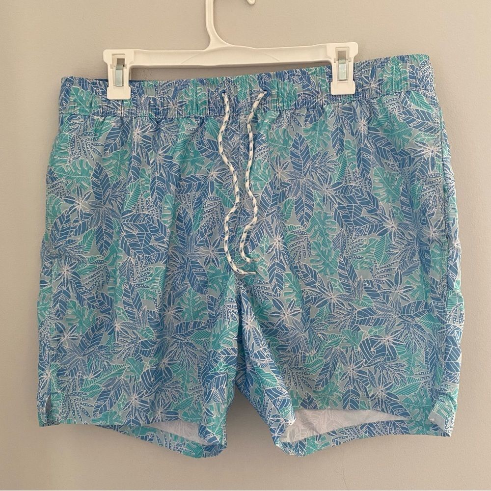 GoodFellow & Co Men’s Blue Printed Swim Trunks